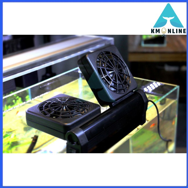 VV [Included adapter] Akuarium kipas Fish Tank Supply Cold Wind Chiller Temperature Control Aquarium Cooling Fan