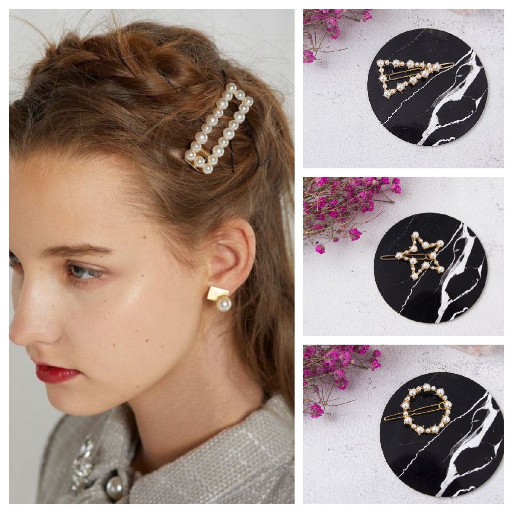 Hollow Hair Clip Fashion Accessories Ins Korean Style Pearl