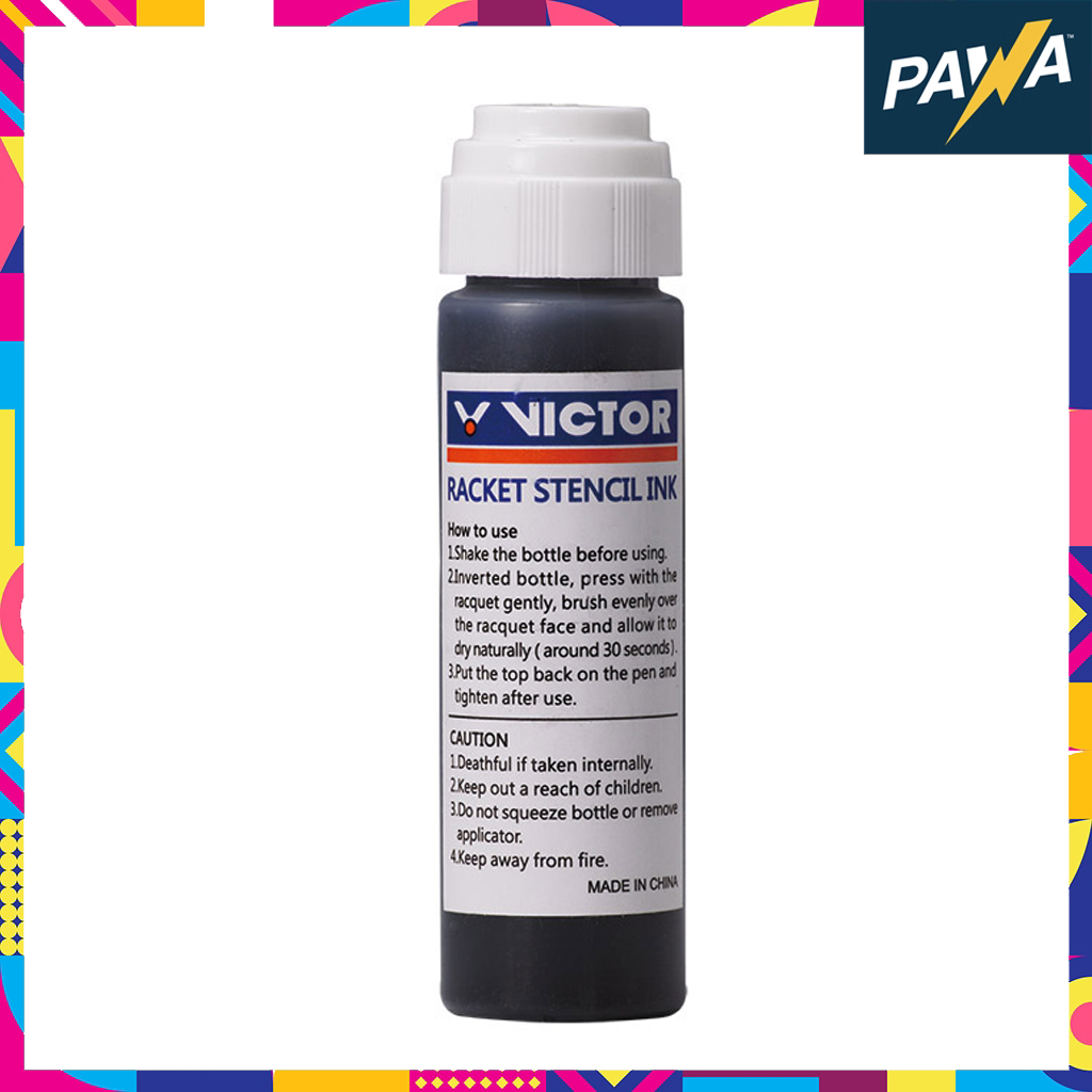 Victor AC021 Racket Racquet Raket Stencil Ink Badminton (BLACK ONLY