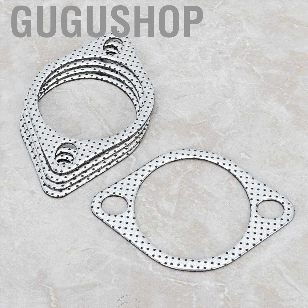 Exhaust Pipe Gasket 5Pcs 3 Ceramic Exhaust Pipe Metal Gasket with Reinforced Ring 3inch/76mm Downpipe 