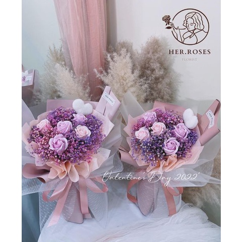 Romantic Baby Breath Bouquet Rose Bouquet Anniversary Bouquet Flower Bouquet Birthday Gift 满天星花束玫瑰花束生日花束纪念日花束送朋友送闺蜜is Rm128