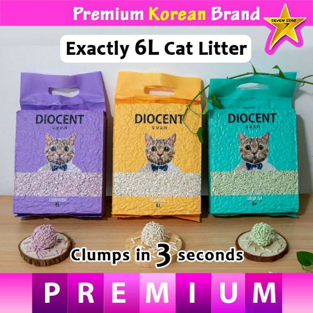 PREMIUM Korean Tofu Cat Litter Clumping Pet Litter (6L) Exactly 2.5kg
