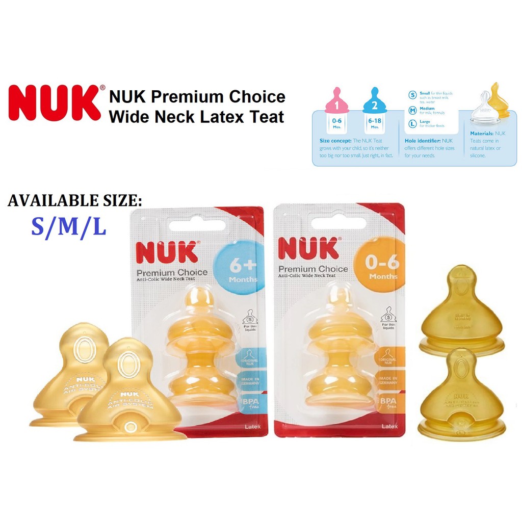 nuk wide neck latex teat