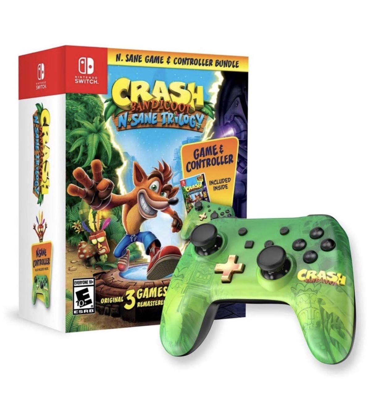 Switch Crash Bandicoot N. Sane Trilogy & Controller Bundle [US