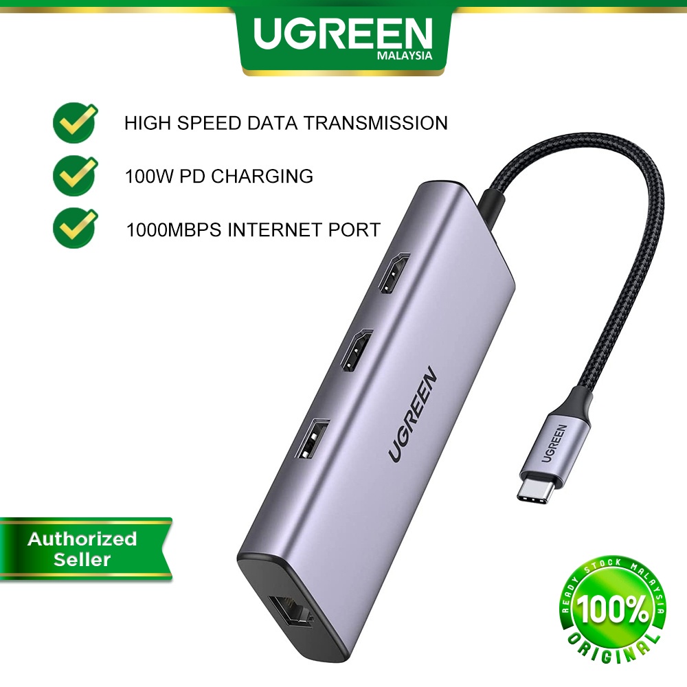 UGREEN USB C Hub Dual HDMI Adapter 9in1 USBC PD Charging USB 3.0 SD TF