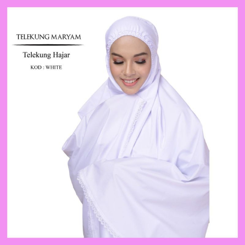 Telekung Putih cotton Dewasa Maryam | Shopee Malaysia