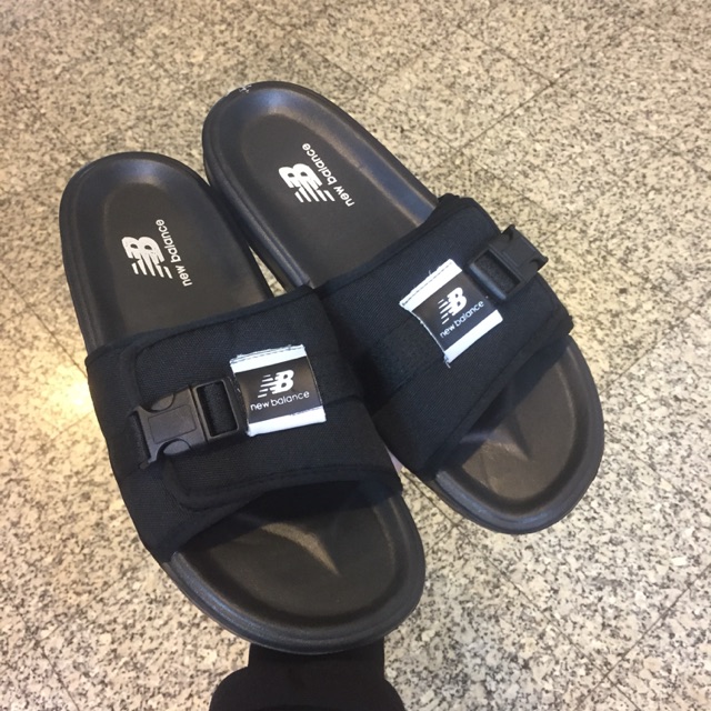 new balance black flip flops