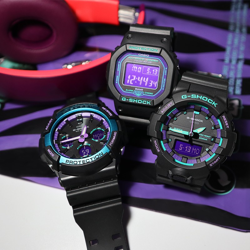 g shock blue and purple