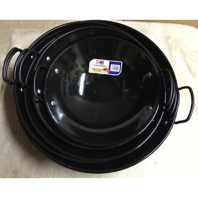 Ridged Iron Wok Chinese Wok 2 Handle Iron wok Cast Iron Wok