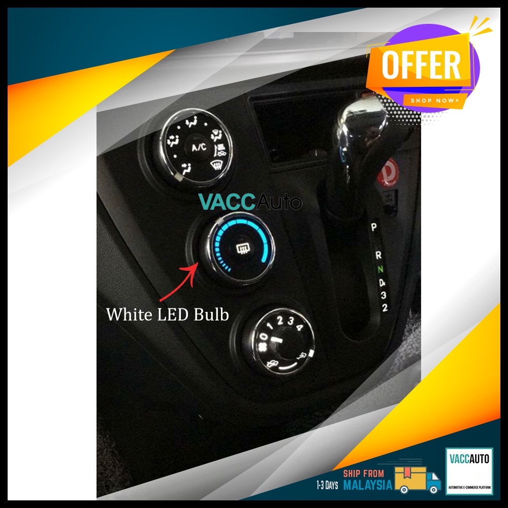 Perodua Myvi Alza Aircond Air Cond Switch LED Bulb Car Accessories Vacc