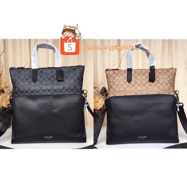 coach mens foldover tote