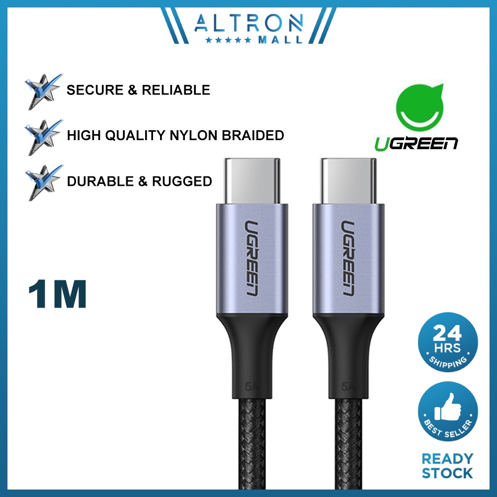 UGREEN USB C to C Cable 100W PD Fast Charge Type C 5A Power Delivery MacBook iPad Pro Samsung Galaxy Xiaomi Pixel Dell