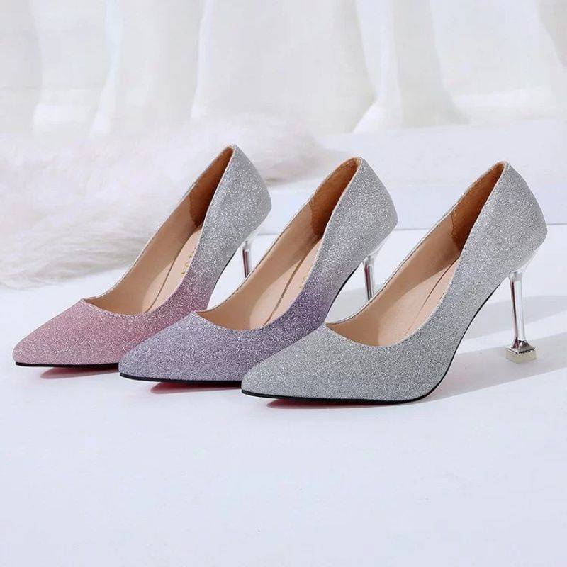 BSWPT1Q17 Wedding Shoes Kahwin Kasut Heels Women Shinning Strappy Party
