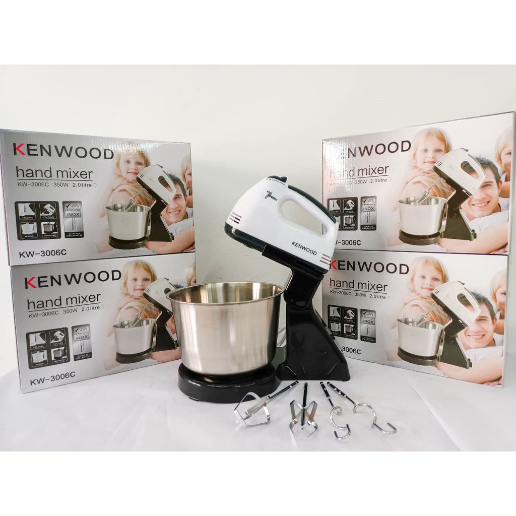 PORTABLE ELECTRIC MINI HAND MIXER KENWOOD WITH BOWL AND STAND 7 SPEED/ EGG BEATER. BAKING MIXER/ PENGADUN ELETRIK