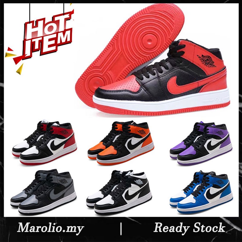 แฟชั่น AJ-1 รองเท้ากีฬาที่เป็นกลางรองเท้าวิ่งออกกำลังกายฟิตเนสรองเท้าบาสเกตบอลชายสูงช่วยเพิ่มรหัส