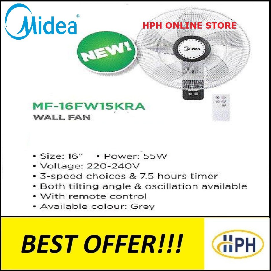Ready Stock Now Midea 16 Inch Wall Fan With Remote Control Mf 16fw15kra Kipas Dinding Shopee Malaysia