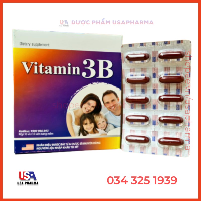 Purple box of 100 tablets Vitamin 3B Helps to supplement and prevent ...