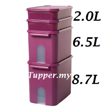 **Tupperware Window Treasure Keeper MM Modular Mates Rectangular Royale Purple Level Raya Set