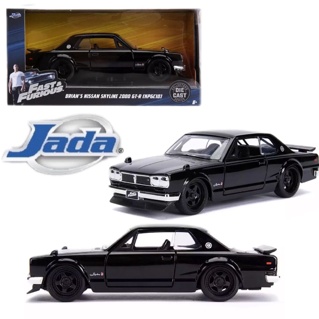 Original Jada 1:32 Fast & Furious Brian's Nissan Skyline 2000 GT-R [KPGC10] Diecast Car Ready Stock In Malaysia