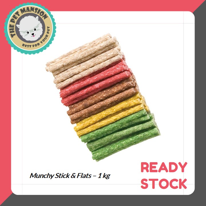 Dog Rawhide Munchy Sticks & Flats (1kg) Shopee Malaysia