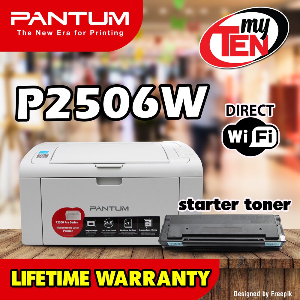 Pantum P2506W (Wireless) Monochrome Laser Printer (Grey) | Shopee Malaysia