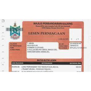 Buy 【Majlis Perbandaran Kajang Lesen Perniagaan perkhidmatan 