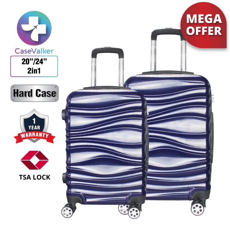 Case Valker Glossy Bass ABS + PC TSA Lock 2 in 1 Luggage Bag Set (24