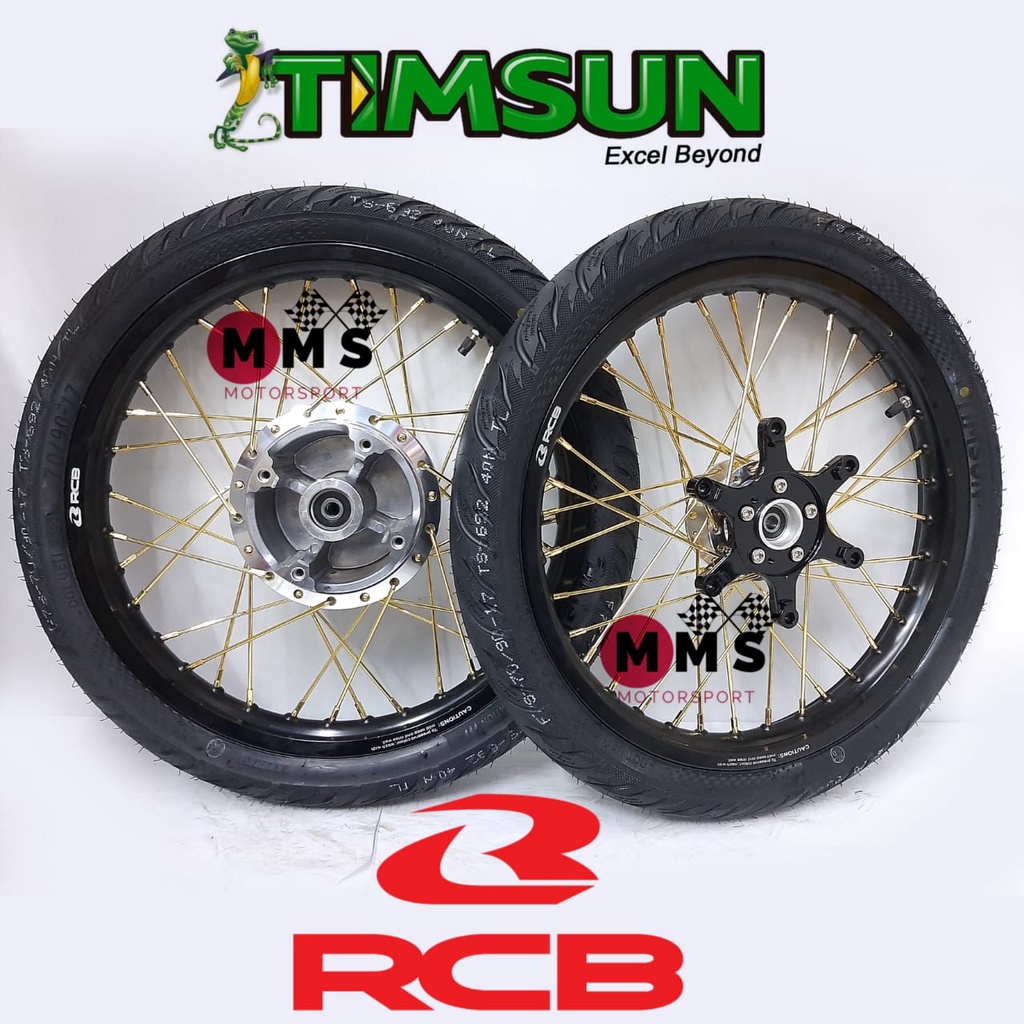 Rs150 Pnp Set Racing Boy Rcb Alloy Rim 160x17 Black Rcb Lidi Gold