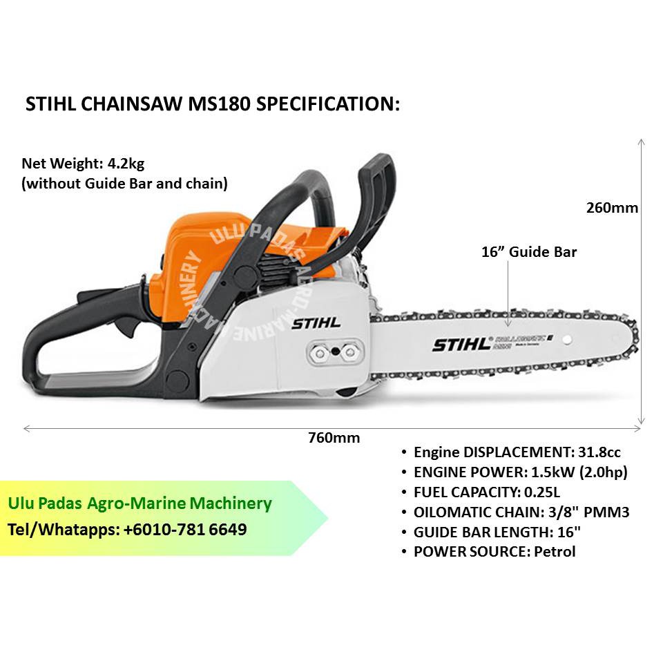 Sabah Stihl Chainsaw Ms180 16 Guide Bar Guaranteed Original Shopee Malaysia