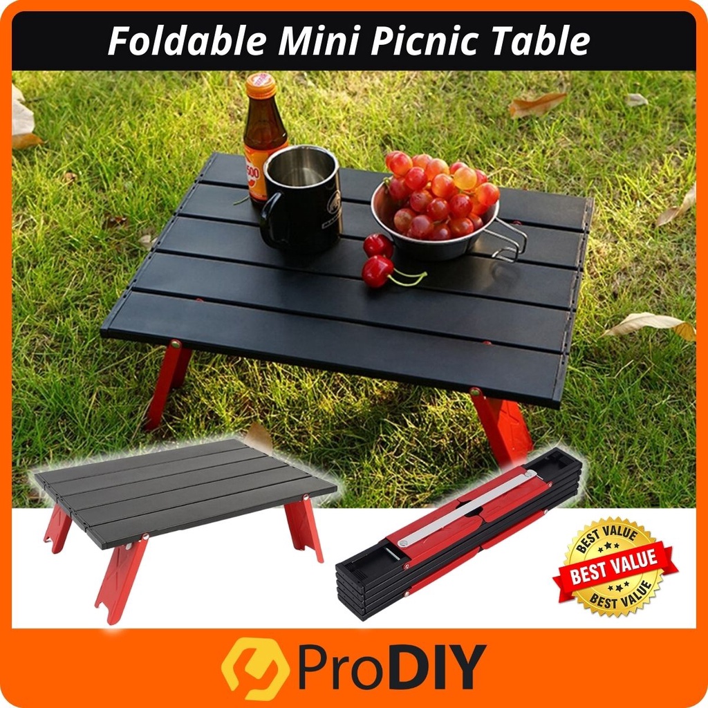 Mini Aluminum Foldable Portable Lightweight Table Camping Hiking Picnic BBQ Outdoor Meja Kecil Berkelah ( FT263 )