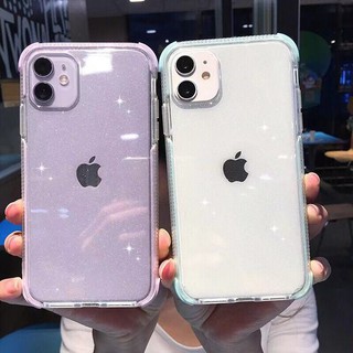 Glitter Anti-drop Phone Case iPhone 12 pro max 11 Pro Max X XR XS MAX 7 8 Plus Transparent Soft TPU Casing Shining Cover