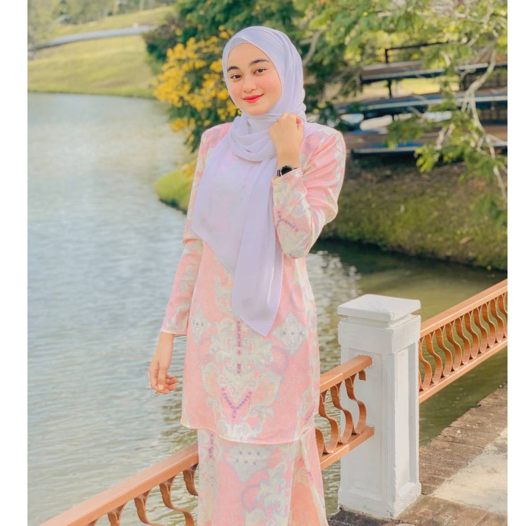  BAJU  KURUNG MODEN RAYA  2022  Batik  Printed Baju  Raya  Pastel 