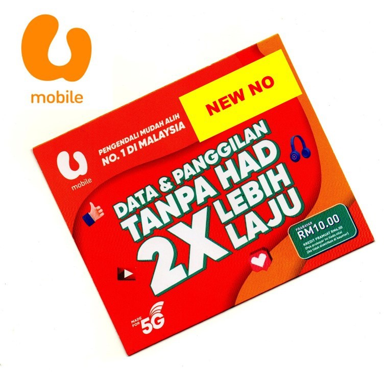 U Mobile Prepaid Number Starter Pack T C Unlimited Internet Call Shopee Malaysia