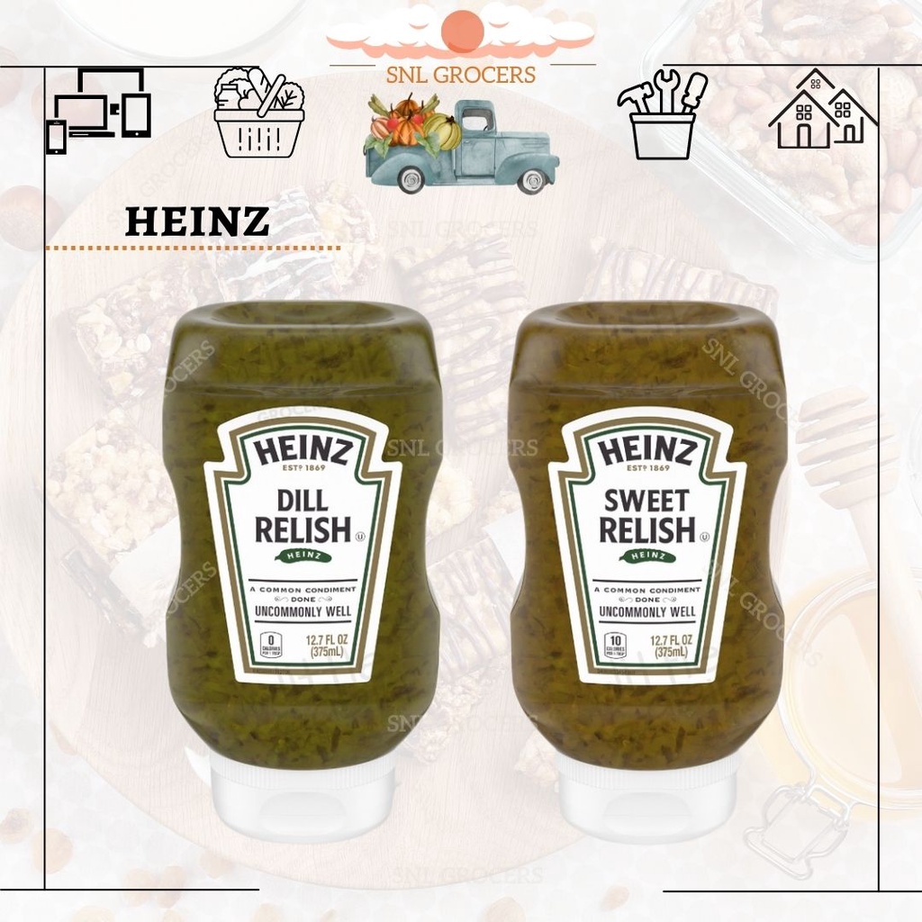 [USA] HEINZ Assorted Relish 375ml ( Dill Relish/ Sweet Relish) Shopee