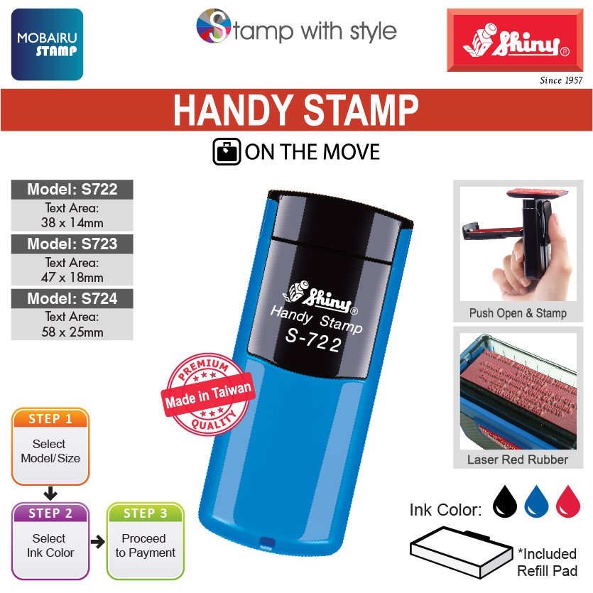 SHINY Customized Pocket Stamps / Handy Stamps S-722, S-723, S-724 [Nurse,  Doctor, Teacher, Officer, Delivery] | Shopee Malaysia