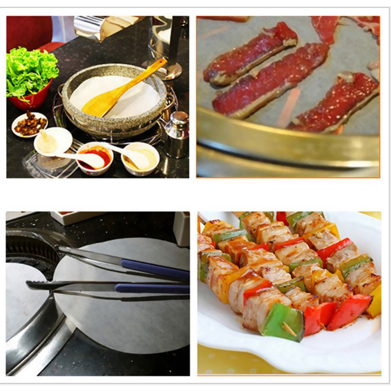 Prep Meal 500Pcs Hamburg Paper Non Stick Baking Oilpaper Burger Bbq Patty Kitchen Cooking - Image 4