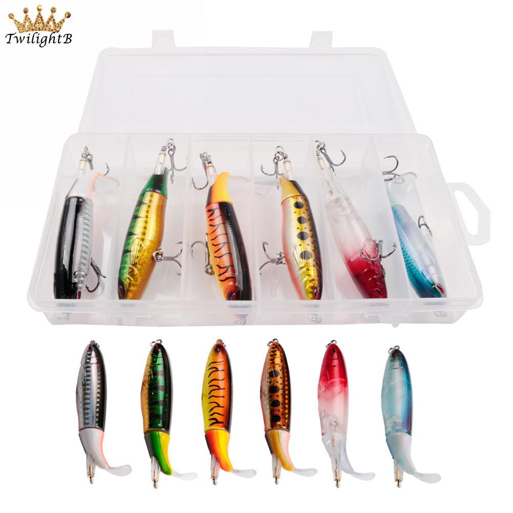 6 Pack 13G//10CM Lure Set Propeller Tractor Hard Bait Floating Pencil Simulated