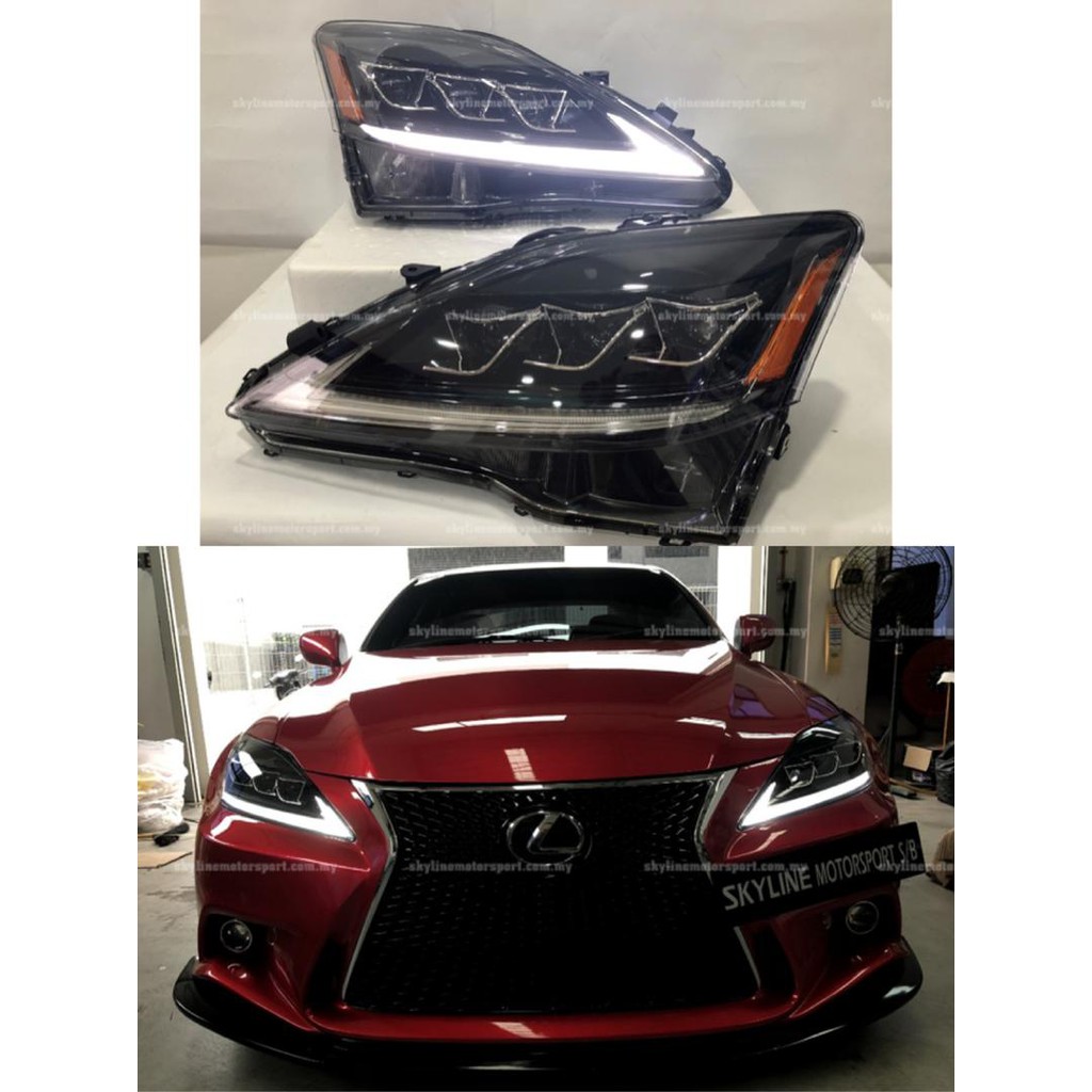 Lexus IS250 IS 250 Head Lamp DRL LED Triple Projector Head Light LED