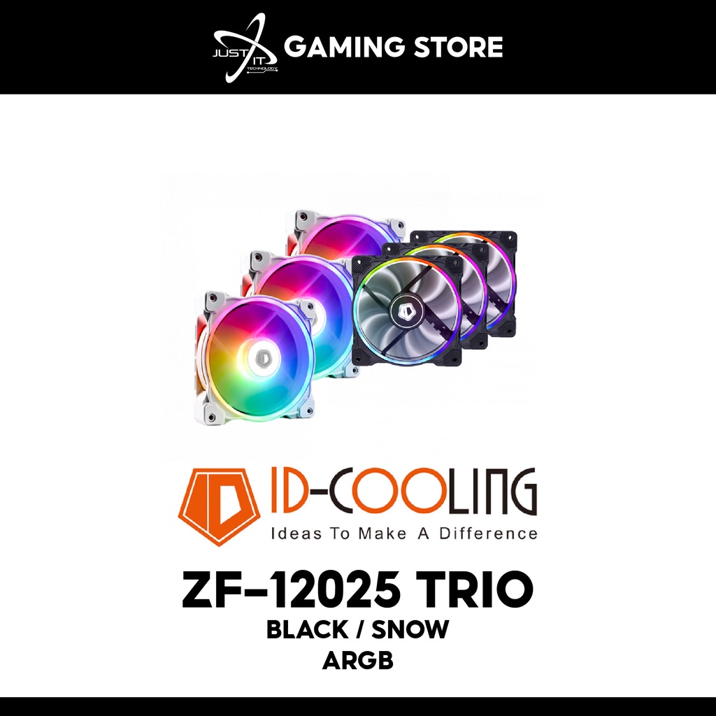 ID-COOLING ZF-12025 ARGB FAN SET ( BLACK / SNOW ) ( IDC-ZF-12025-RGB ...