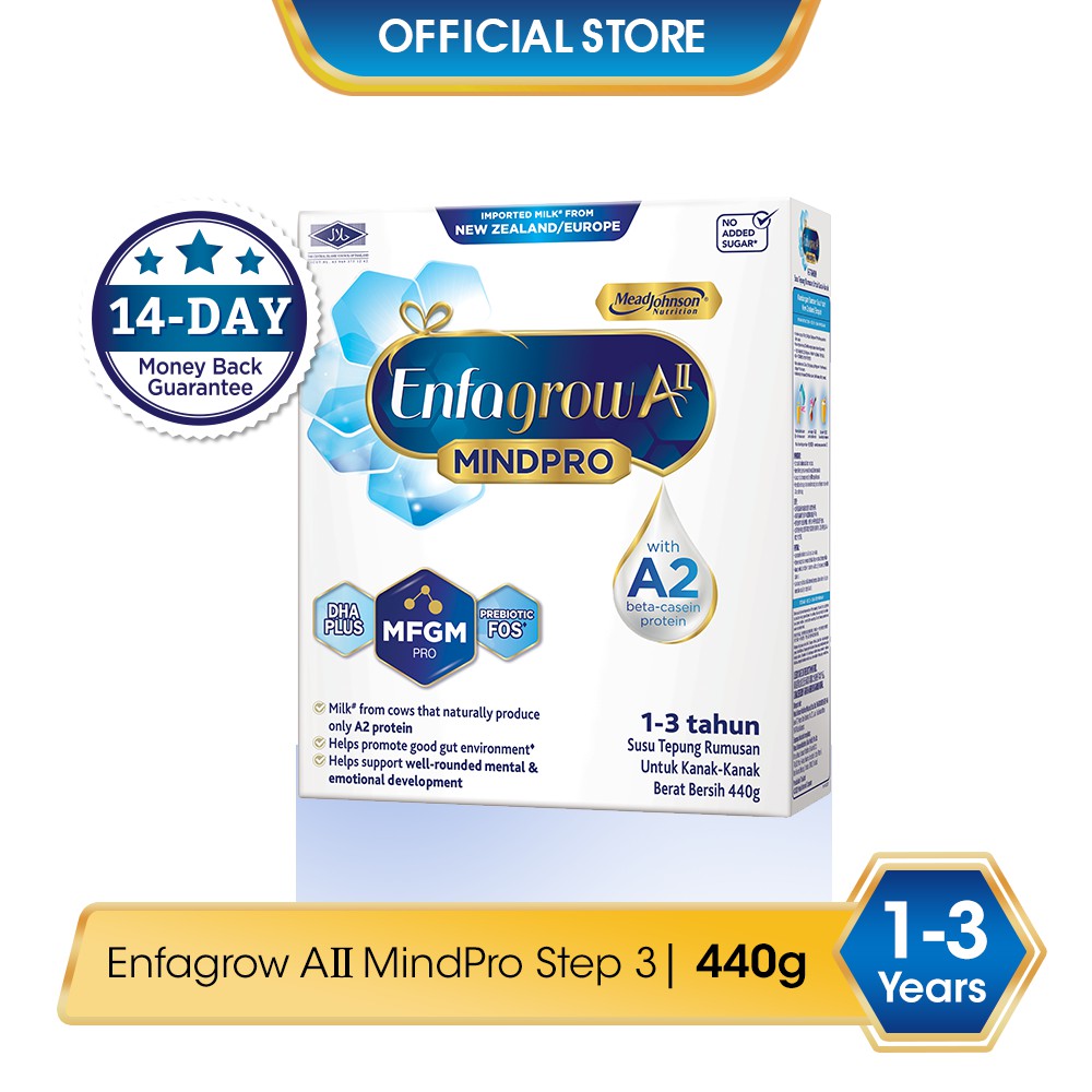 Enfagrow AII (A2) MindPro Step 3 - 440g (Milk Formula Powder)