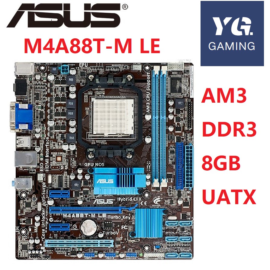 Asus M4A88T-M LE Desktop Motherboard AMD 880G Socket AM3 ...