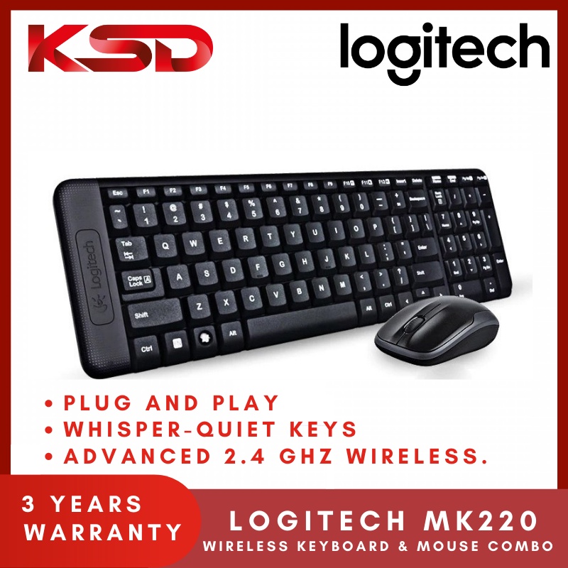 Logitech Mk220 Wireless Combo With 2.4ghz Wireless Connection 