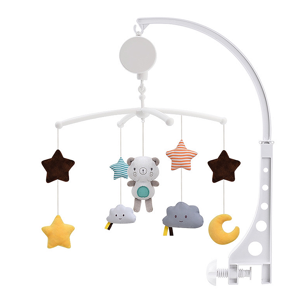 Mu Baby Crib Holder Rattles Baby Toys Clockwork Music Box Bed Bell