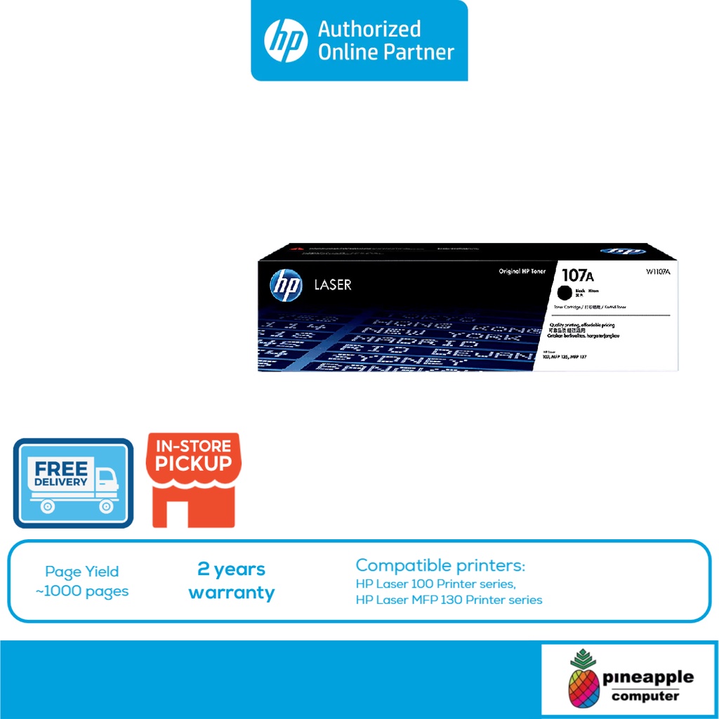 HP 107A Black Original Laser Toner Cartridge W1107A for HP Laser 107