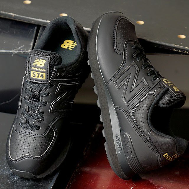 new balance 574 black and gold