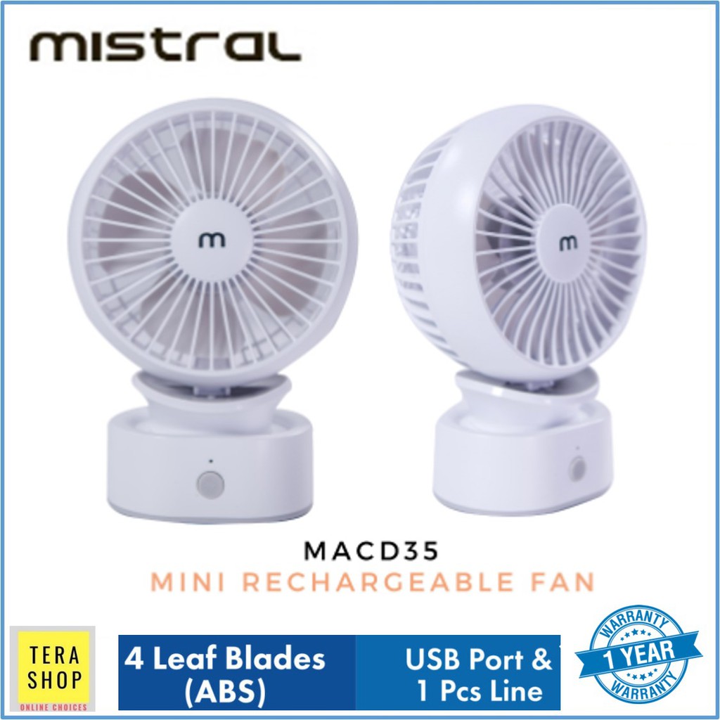 Mistral MACD35 USB Rechargeable Mini Fan Shopee Malaysia