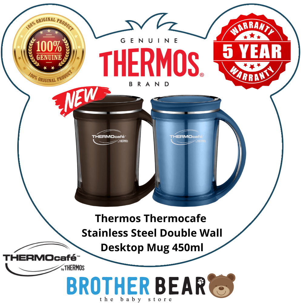 ThermoCafe Stainless Steel Double Wall Desktop / Office Mug 450ml