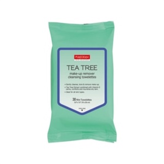 PUREDERM Tea Tree Makeup Remover Cleansing Towelettes 30s