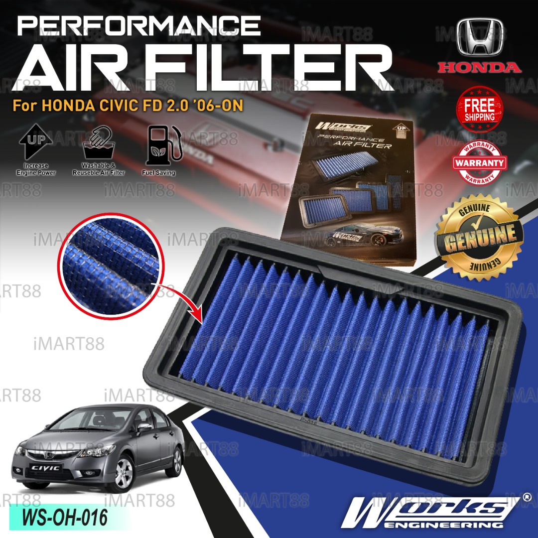 Buy Works Engineering Air Filter Honda Civic FD 2.0cc SOHC i-VTEC 