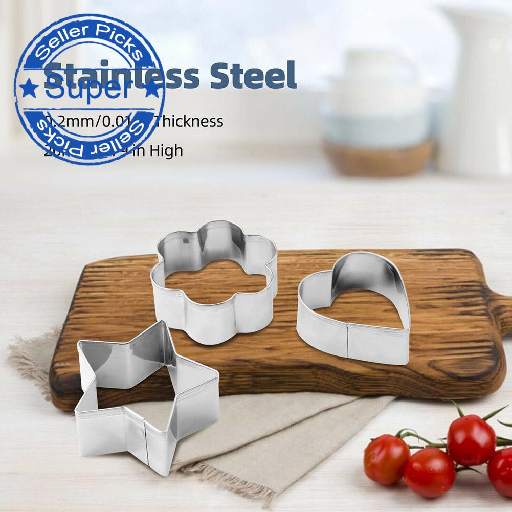 24Pcs/set Biscuit Cutters Cookie Cutter Set Steel Baking Mold Heart